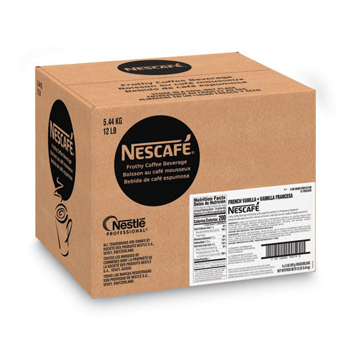 Image of Nescafe® 12025548 Frothy Coffee Beverage, French Vanilla, 2 Lb Bag, 6/Carton