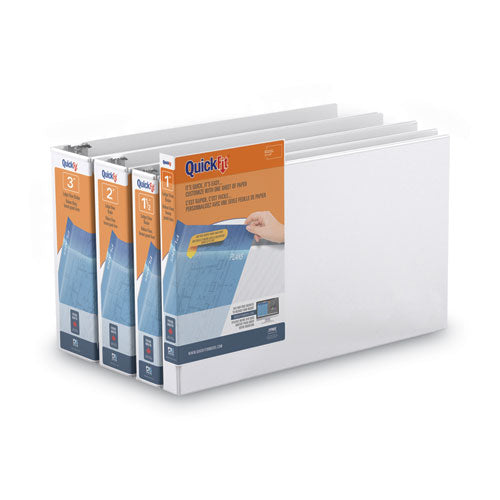Image of Stride 94050 Quickfit Ledger D-Ring View Binder, 3 Rings, 3" Capacity, 11 X 17, White