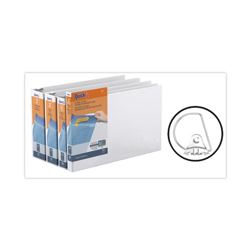 Image of Stride 94050 Quickfit Ledger D-Ring View Binder, 3 Rings, 3" Capacity, 11 X 17, White