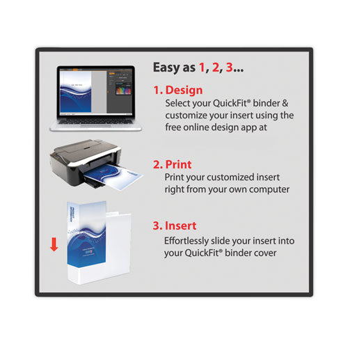 Image of Stride 94050 Quickfit Ledger D-Ring View Binder, 3 Rings, 3" Capacity, 11 X 17, White