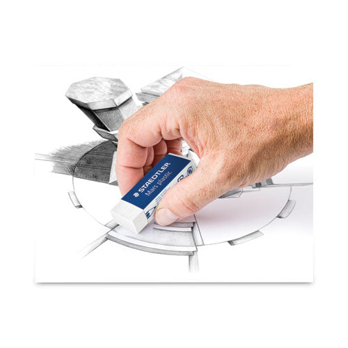 Image of Staedtler® 526 50 Mars Eraser, For Pencil/ink Marks, Rectangular Block, Large, White, 20/box