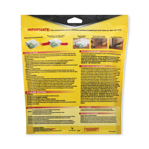 Image of d-CON® 19200-99427 Disposable Bait Station, 3 x 3 x 1.25, 3 Bait Stations/Pack, 6 Packs/Carton