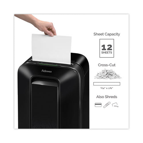 Image of Fellowes® FEL5501401 Powershred Lx170 Cross-Cut Shredder, 12 Manual Sheet Capacity