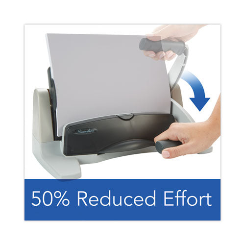 Image of Swingline® A7074357B 40-Sheet Lighttouch Heavy-Duty Two- To Seven-Hole Punch, 9/32" Holes, Black/gray