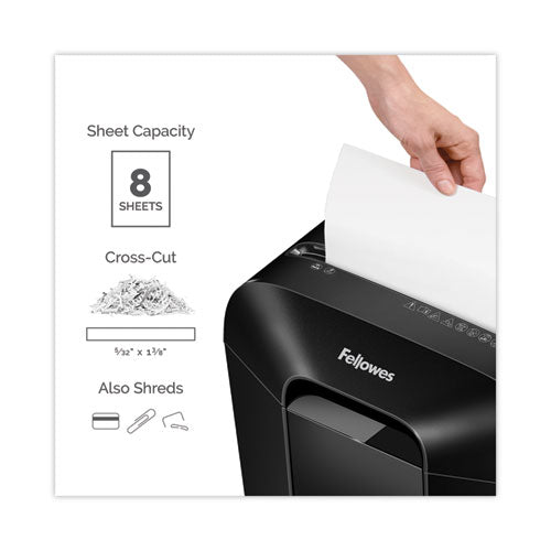 Image of Fellowes® FEL4400201 Powershred Lx45 Cross-Cut Shredder, 8 Manual Sheet Capacity