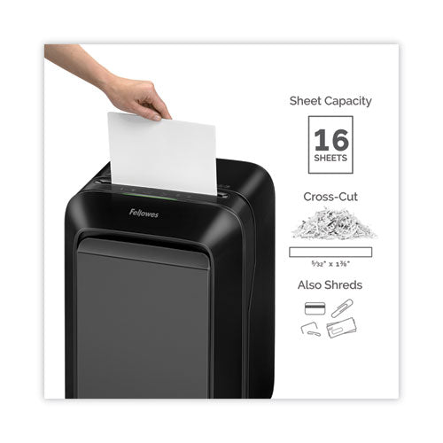 Image of Fellowes® FEL5501601 Powershred Lx180 Cross-Cut Shredder, 16 Manual Sheet Capacity