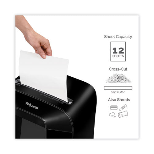 Image of Fellowes® 4400401 Powershred Lx85 Cross-Cut Shredder, 12 Manual Sheet Capacity
