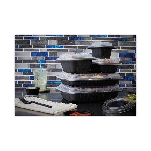 Image of Pactiv Evergreen YCNB6X412000 EarthChoice Entree2Go Takeout Container, 12 oz, 5.7 x 4.3 x 2.6, Black, Plastic, 600/Carton