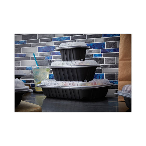 Image of Pactiv Evergreen YCNB12X94800 EarthChoice Entree2Go Takeout Container, 48 oz, 11.8 x 8.8 x 1.61, Black, Plastic, 200/Carton
