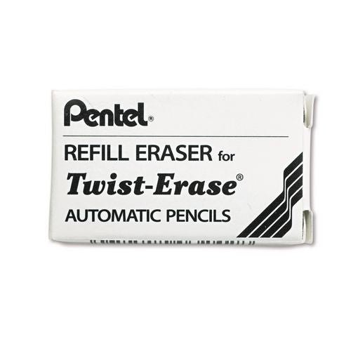 Image of Pentel® E10BP-K6 Eraser Refills For Pentel Side Fx And Twist-Erase Pencils, Cylindrical Rod, White, 3/tube