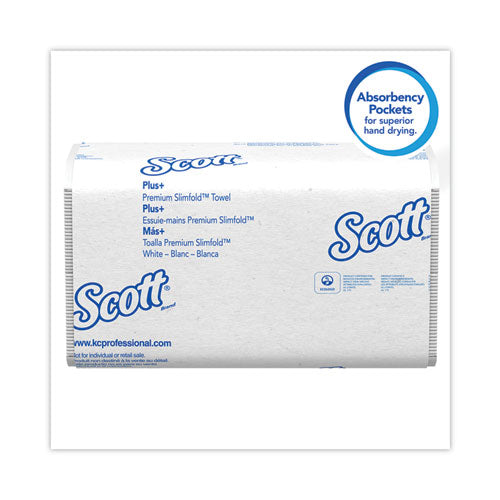 Image of Scott® 04442 Slimfold Towels, 1-Ply, 7.5 x 11.6, White, 90/Pack, 24 Packs/Carton