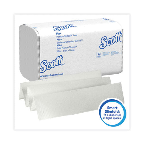Image of Scott® 04442 Slimfold Towels, 1-Ply, 7.5 x 11.6, White, 90/Pack, 24 Packs/Carton