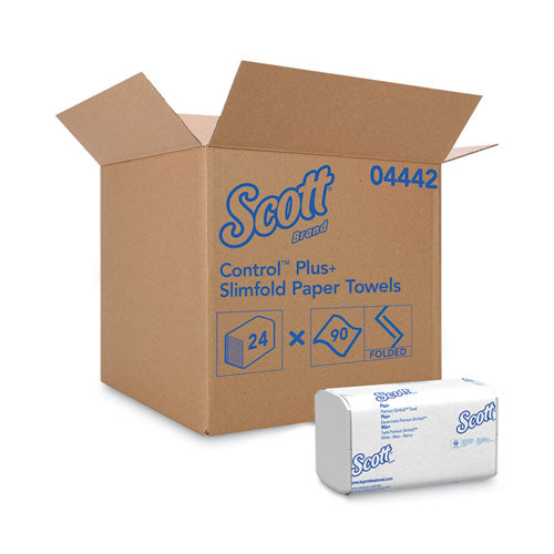 Image of Scott® 04442 Slimfold Towels, 1-Ply, 7.5 x 11.6, White, 90/Pack, 24 Packs/Carton