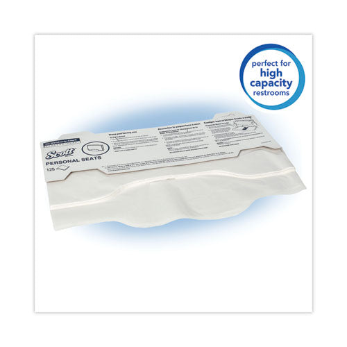 Image of Scott® 07140 Personal Seats Sanitary Toilet Seat Covers, 15 X 18, White, 125/pack, 24 Packs/carton