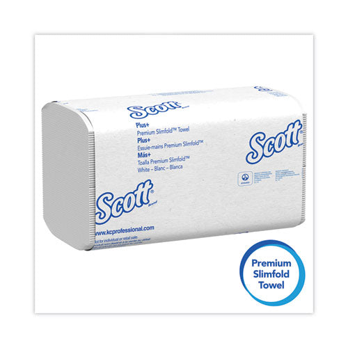 Image of Scott® 04442 Slimfold Towels, 1-Ply, 7.5 x 11.6, White, 90/Pack, 24 Packs/Carton