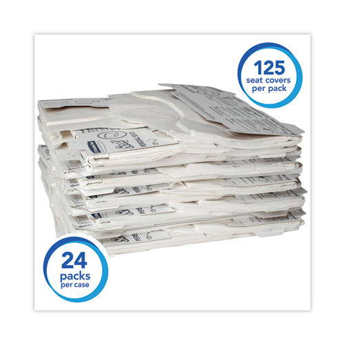 Image of Scott® 07140 Personal Seats Sanitary Toilet Seat Covers, 15 X 18, White, 125/pack, 24 Packs/carton