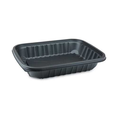 Image of Pactiv Evergreen YCNB12X96400 EarthChoice Entree2Go Takeout Container, 64 oz, 11.8 x 8.8 x 2.1, Black, Plastic, 200/Carton