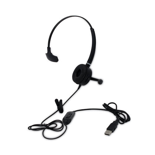 Image of Spracht HSWDUSB1 HS-WD-USB-1 Monaural Over The Head Headset, Black