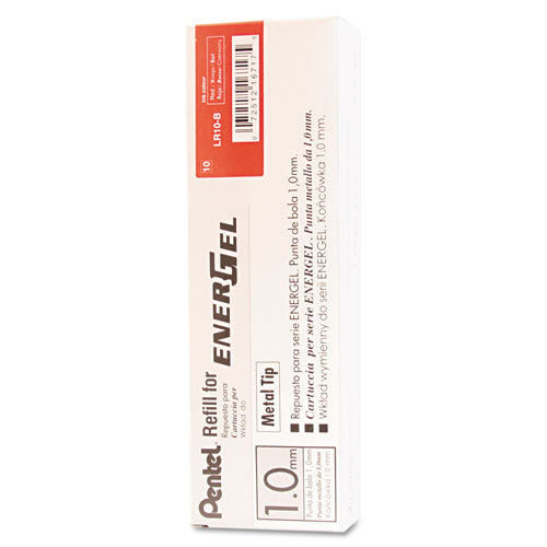 Image of Pentel® LR10-B Refill For Pentel Energel Retractable Liquid Gel Pens, Bold Conical Tip, Red Ink