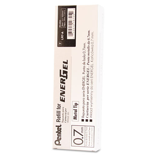 Image of Pentel® LR7-A Refill For Pentel Energel Retractable Liquid Gel Pens, Medium Conical Tip, Black Ink
