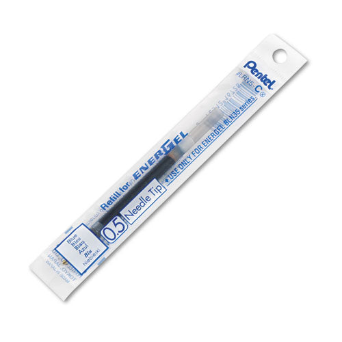 Image of Pentel® PENLRN5C Refill For Pentel Energel Retractable Liquid Gel Pens, Fine Needle Tip, Blue Ink