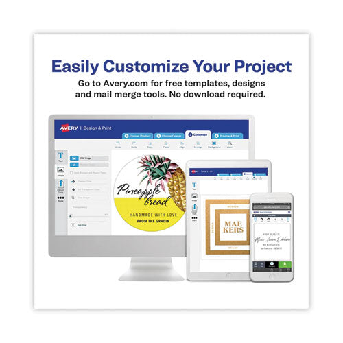 Image of Avery® 5816 Shipping Labels with TrueBlock Technology, Laser Printers, 2.5 x 4, White, 8/Sheet, 25 Sheets/Pack