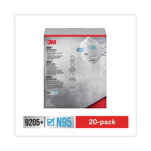 Image of 3M 9205PH-20-DC Aura Particulate Respirator 9205+, N95, One Size Fits All, 20/Pack