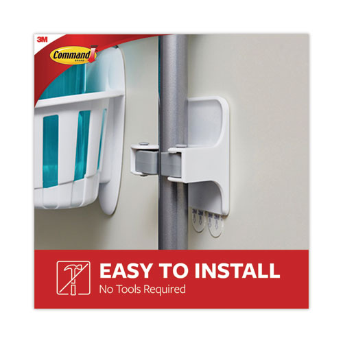 Image of Command 17007-3NA Broom Gripper, 3.12w x 1.85d x 3.34h, White/Gray, 3 Grippers/6 Strips