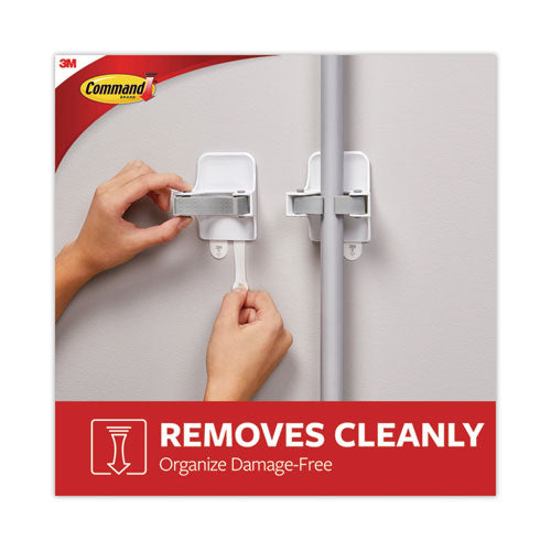 Image of Command 17007-3NA Broom Gripper, 3.12w x 1.85d x 3.34h, White/Gray, 3 Grippers/6 Strips