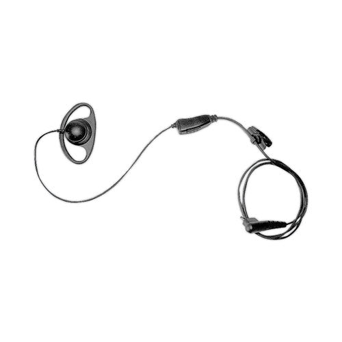 Image of Motorola® HKLN4599 D-Style Earpiece with In-Line Microphone and Push-To-Talk, Black