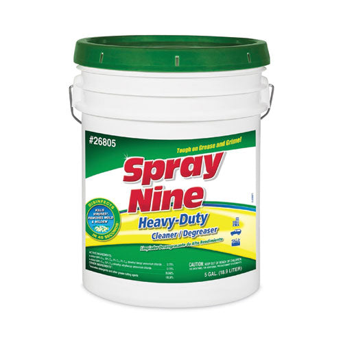 Image of Spray Nine® 26805 Heavy Duty Cleaner/degreaser/disinfectant, Citrus Scent, 5 Gal Pail