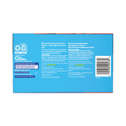 Image of ZiplocÂ® Seal Top Bags, Quart, 7.44" x 7", Clear, 100/Box