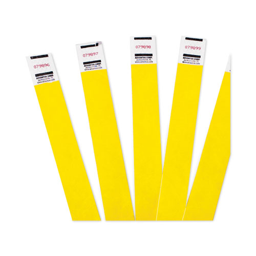 Image of Advantus 75512 Crowd Management Wristbands, Sequentially Numbered, 9.75" x 0.75", Yellow, 500/Pack