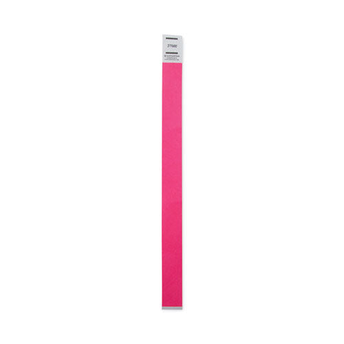 Image of Advantus 91121 Crowd Management Wristbands, Sequentially Numbered, 9.75" x 0.75", Neon Pink, 500/Pack