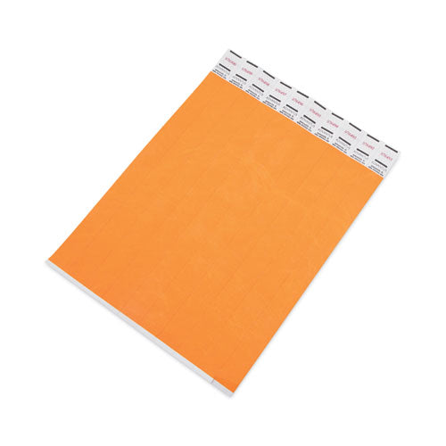 Image of Advantus 91120 Crowd Management Wristbands, Sequentially Numbered, 9.75" x 0.75", Neon Orange, 500/Pack