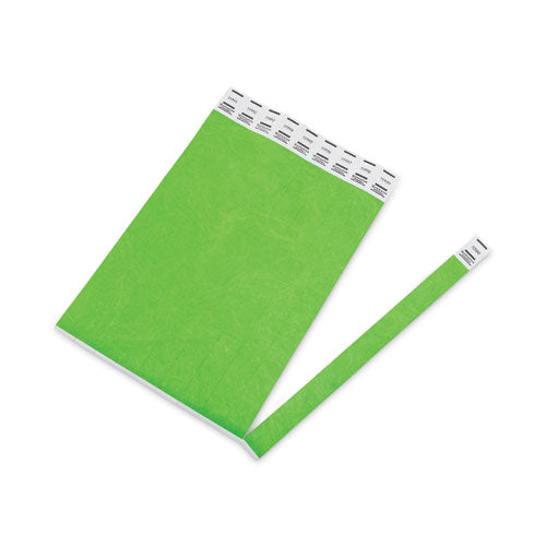 Image of Advantus 91122 Crowd Management Wristbands, Sequentially Numbered, 9.75" x 0.75", Neon Green, 500/Pack