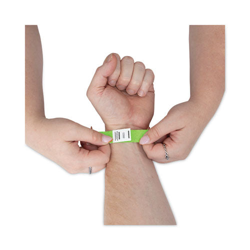 Image of Advantus 91122 Crowd Management Wristbands, Sequentially Numbered, 9.75" x 0.75", Neon Green, 500/Pack