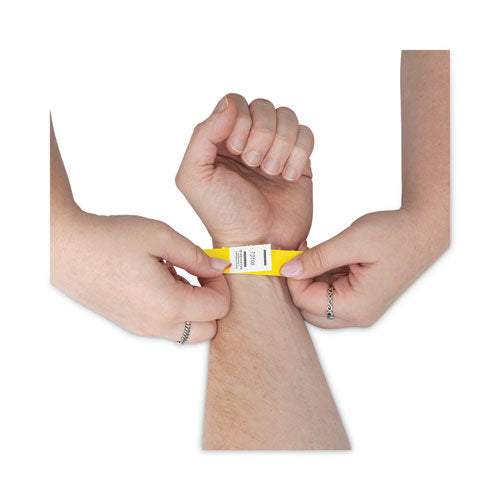 Image of Advantus 91123 Crowd Management Wristbands, Sequentially Numbered, 9.75" x 0.75", Neon Yellow,500/Pack