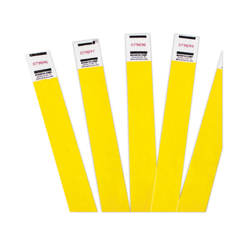 Image of Advantus 91123 Crowd Management Wristbands, Sequentially Numbered, 9.75" x 0.75", Neon Yellow,500/Pack