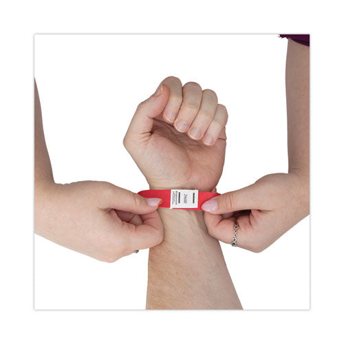 Image of Advantus 75510 Crowd Management Wristbands, Sequentially Numbered, 9.75" x 0.75", Red, 500/Pack