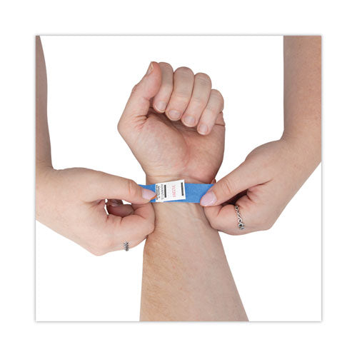 Image of Advantus 75513 Crowd Management Wristbands, Sequentially Numbered, 9.75" x 0.75", Blue, 500/Pack