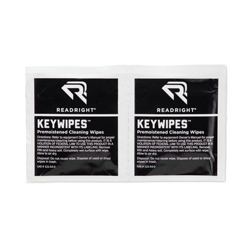 Image of Read Right® RR1233 KeyWipes Keyboard Wet Wipes, 6.88 x 5, Unscented, 18/Box