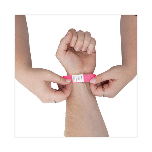 Image of Advantus 91121 Crowd Management Wristbands, Sequentially Numbered, 9.75" x 0.75", Neon Pink, 500/Pack
