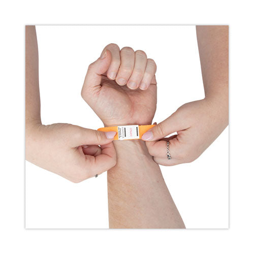 Image of Advantus 91120 Crowd Management Wristbands, Sequentially Numbered, 9.75" x 0.75", Neon Orange, 500/Pack