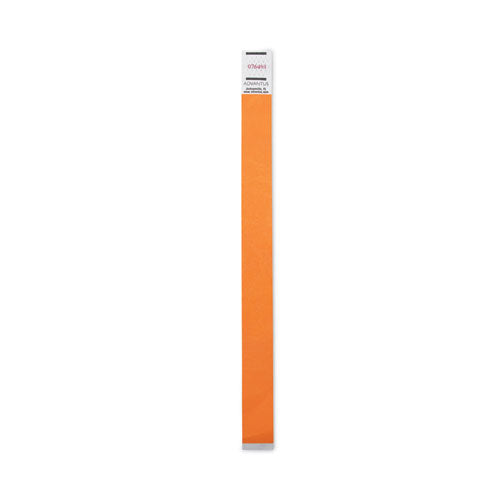 Image of Advantus 91120 Crowd Management Wristbands, Sequentially Numbered, 9.75" x 0.75", Neon Orange, 500/Pack