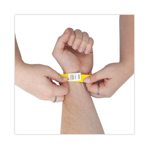 Image of Advantus 75444 Crowd Management Wristbands, Sequentially Numbered, 10" x 0.75", Yellow, 100/Pack