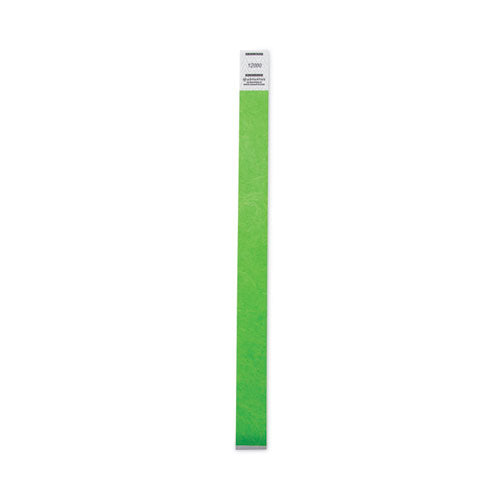 Image of Advantus 91122 Crowd Management Wristbands, Sequentially Numbered, 9.75" x 0.75", Neon Green, 500/Pack