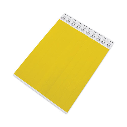 Image of Advantus 75444 Crowd Management Wristbands, Sequentially Numbered, 10" x 0.75", Yellow, 100/Pack