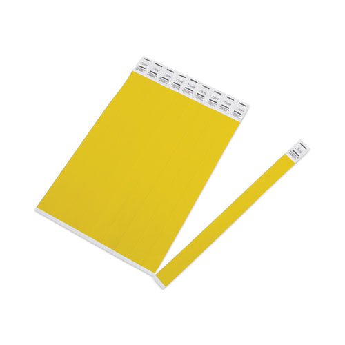 Image of Advantus 75444 Crowd Management Wristbands, Sequentially Numbered, 10" x 0.75", Yellow, 100/Pack