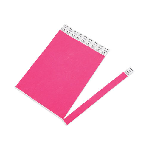 Image of Advantus 91121 Crowd Management Wristbands, Sequentially Numbered, 9.75" x 0.75", Neon Pink, 500/Pack